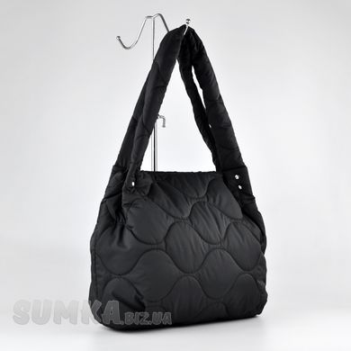 Сумка-шоппер женская черная из текстиля МІС 36213 - 2