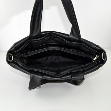 Сумка шоппер женская стеганая черная из искусственной кожи МІС 36033 - 3