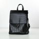 Рюкзак жіночий чорний (кроко) з екошкіри PoloClub SK10009 - 1