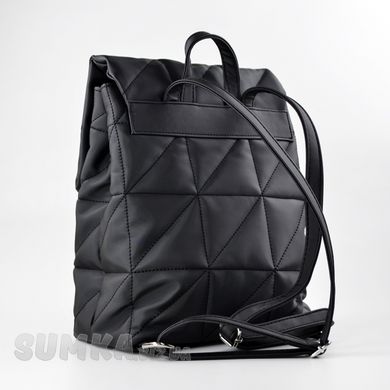 Рюкзак жіночий стьобаний чорний з текстилю PoloClub SK30071 - 2