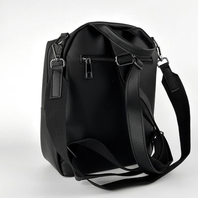 Сумка-рюкзак женская черная из искусственной кожи К802 - 2