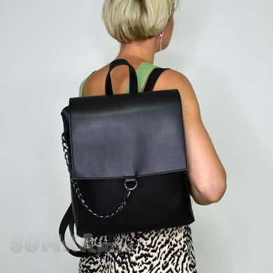 Рюкзак жіночий чорний з екошкіри PoloClub SK10009А - 4