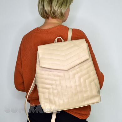 Рюкзак жіночий м'який кольору бізон з екошкіри PoloClub SK10046 - 4