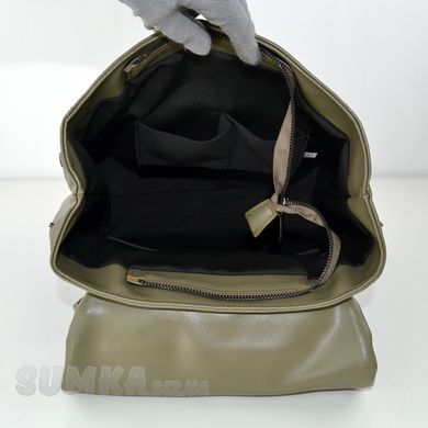Рюкзак жіночий м'який хакі з екошкіри PoloClub SK10046 - 3