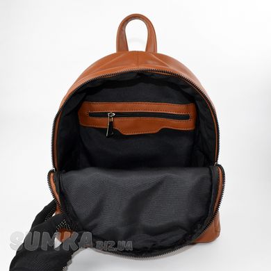 Рюкзак жіночий стьобаний рудий зі штучної шкіри PoloClub SK20041 - 3