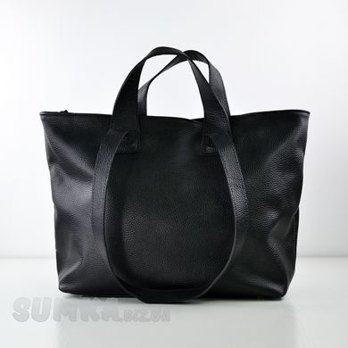 Сумка-шоппер женская черная из натуральной кожи Larsy 0750 - 1