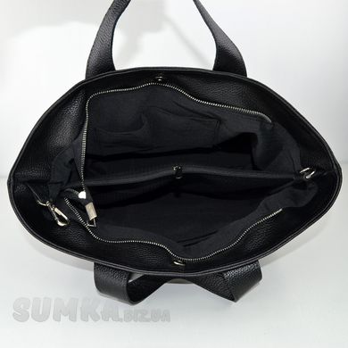 Сумка-шоппер женская черная из натуральной кожи Larsy 0750 - 3