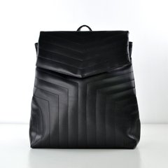 Рюкзак жіночий м'який чорний з екошкіри PoloClub SK10046 - 1