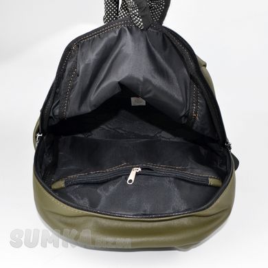 Рюкзак жіночий в кольорі хакі зі штучної шкіри МІС 36227 - 3