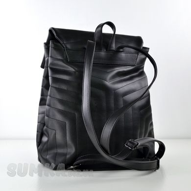 Рюкзак жіночий м'який чорний з екошкіри PoloClub SK10046 - 2