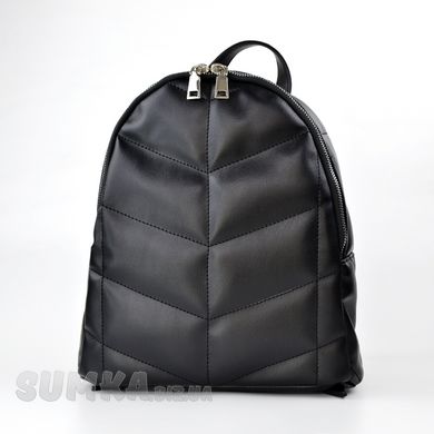 Рюкзак женский стеганый черный из искусственной кожи PoloClub SK20041 - 1