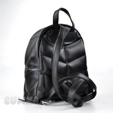 Рюкзак жіночий стьобаний чорний зі штучної шкіри PoloClub SK20041 - 2