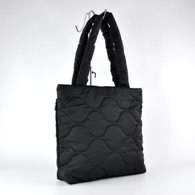 Сумка-шопер жіноча чорна з текстилю МІС 36212 - 2