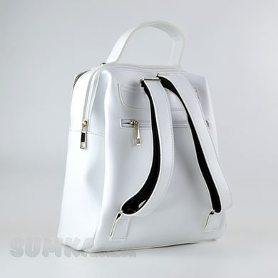 Рюкзак жіночий білий зі штучної шкіри К660 - 2