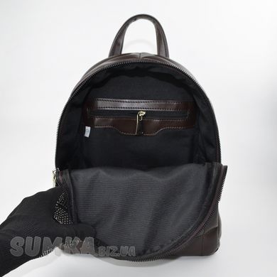 Рюкзак жіночий стьобаний шоколадний зі штучної шкіри PoloClub SK20041 - 3
