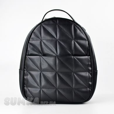 Рюкзак жіночий стьобаний чорний зі штучної шкіри К740 - 1