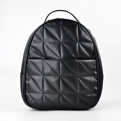 Рюкзак жіночий стьобаний чорний зі штучної шкіри К740 - 1