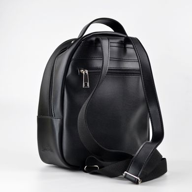 Рюкзак жіночий стьобаний чорний зі штучної шкіри К740 - 2