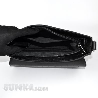 Сумка жіноча чорна (кроко) через плече з екошкіри PoloClub SK10170 - 3