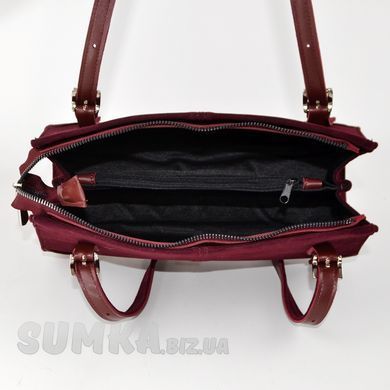 Сумка-багет женская бордовая из нубука PoloClub SK10289 - 3