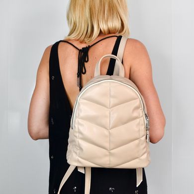 Рюкзак жіночий стьобаний кольору бізон зі штучної шкіри PoloClub SK20041 - 4