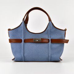 Сумка жіноча синя (+ рудий) з деніму PoloClub SK10401 - 1