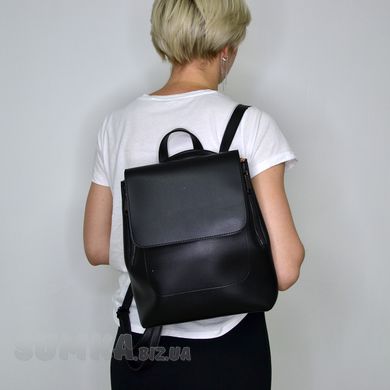Рюкзак жіночий чорний з екошкіри PoloClub 021 - 4