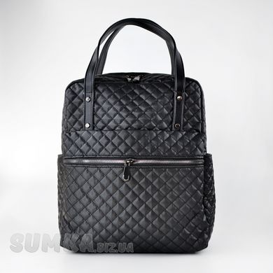 Рюкзак женский черный (капитон) из искусственной кожи PoloClub SK10016 - 1