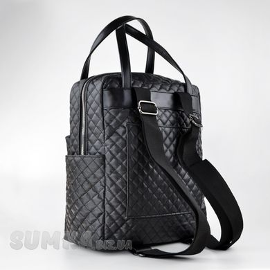Рюкзак женский черный (капитон) из искусственной кожи PoloClub SK10016 - 2