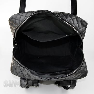Рюкзак женский черный (капитон) из искусственной кожи PoloClub SK10016 - 3