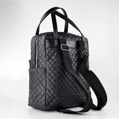 Рюкзак жіночий чорний (капітон) зі штучної шкіри PoloClub SK10016 - 2