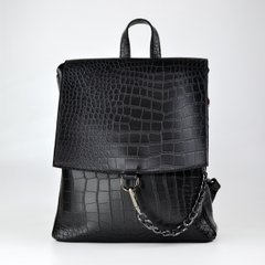 Рюкзак жіночий чорний (кроко) з екошкіри PoloClub SK10009А - 1