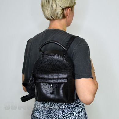 Рюкзак женский черный (кроко) из экокожи PoloClub 0005 - 4