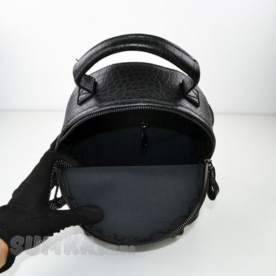 Рюкзак жіночий чорний (кроко) з екошкіри PoloClub 0005 - 3