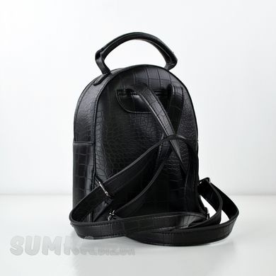 Рюкзак женский черный (кроко) из экокожи PoloClub 0005 - 2