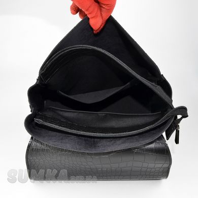 Рюкзак женский черный (кроко) из экокожи PoloClub SK10009А - 3