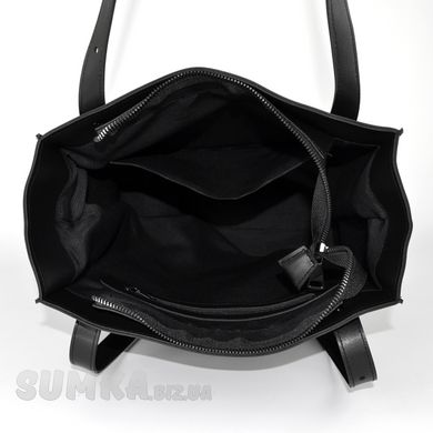 Сумка-шопер жіноча чорна з екошкіри PoloClub SK50006 - 3