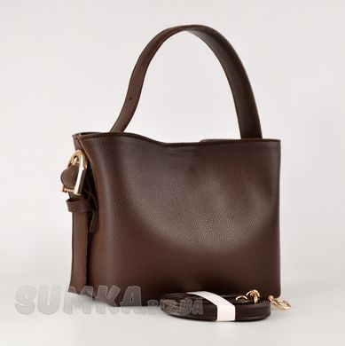 Сумка жіноча шоколадна зі штчуної шкіри PoloClub SK30294 - 2