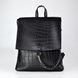 Рюкзак женский черный (кроко) из экокожи PoloClub SK10009А - 1
