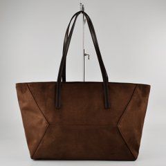 Сумка-шопер жіноча шоколадна з екозамші PoloClub SK50133 - 1