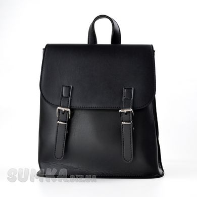 Рюкзак жіночий чорний з екошкіри PoloClub 013 - 1