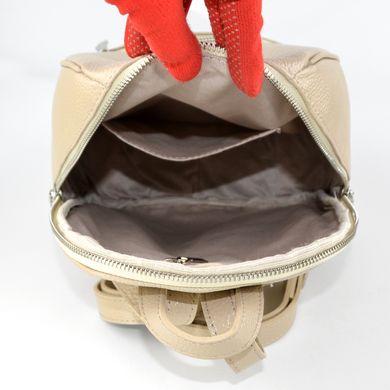 Рюкзак жіночий бежевий з натуральної шкіри Larsy 0593 - 3