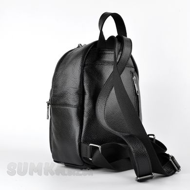 Рюкзак жіночий чорний з натуральної шкіри К684 - 2