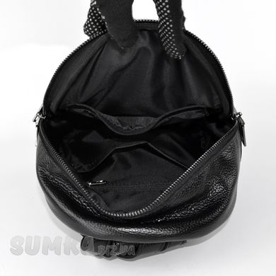 Рюкзак жіночий чорний з натуральної шкіри К684 - 3