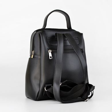 Рюкзак жіночий чорний зі штучної шкіри К660 - 2