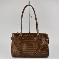 Сумка жіноча в кольорі темний бізон (кроко) з екошкіри PoloClub SK50114 - 1