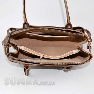Сумка жіноча в кольорі темний бізон (кроко) з екошкіри PoloClub SK50114 - 3
