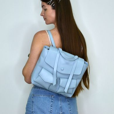 Рюкзак жіночий блакитний з екошкіри 9903 (SALE) - 4