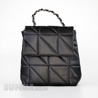 Рюкзак жіночий чорний зі штучної шкіри К711 - 1