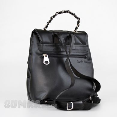 Рюкзак жіночий чорний зі штучної шкіри К711 - 2